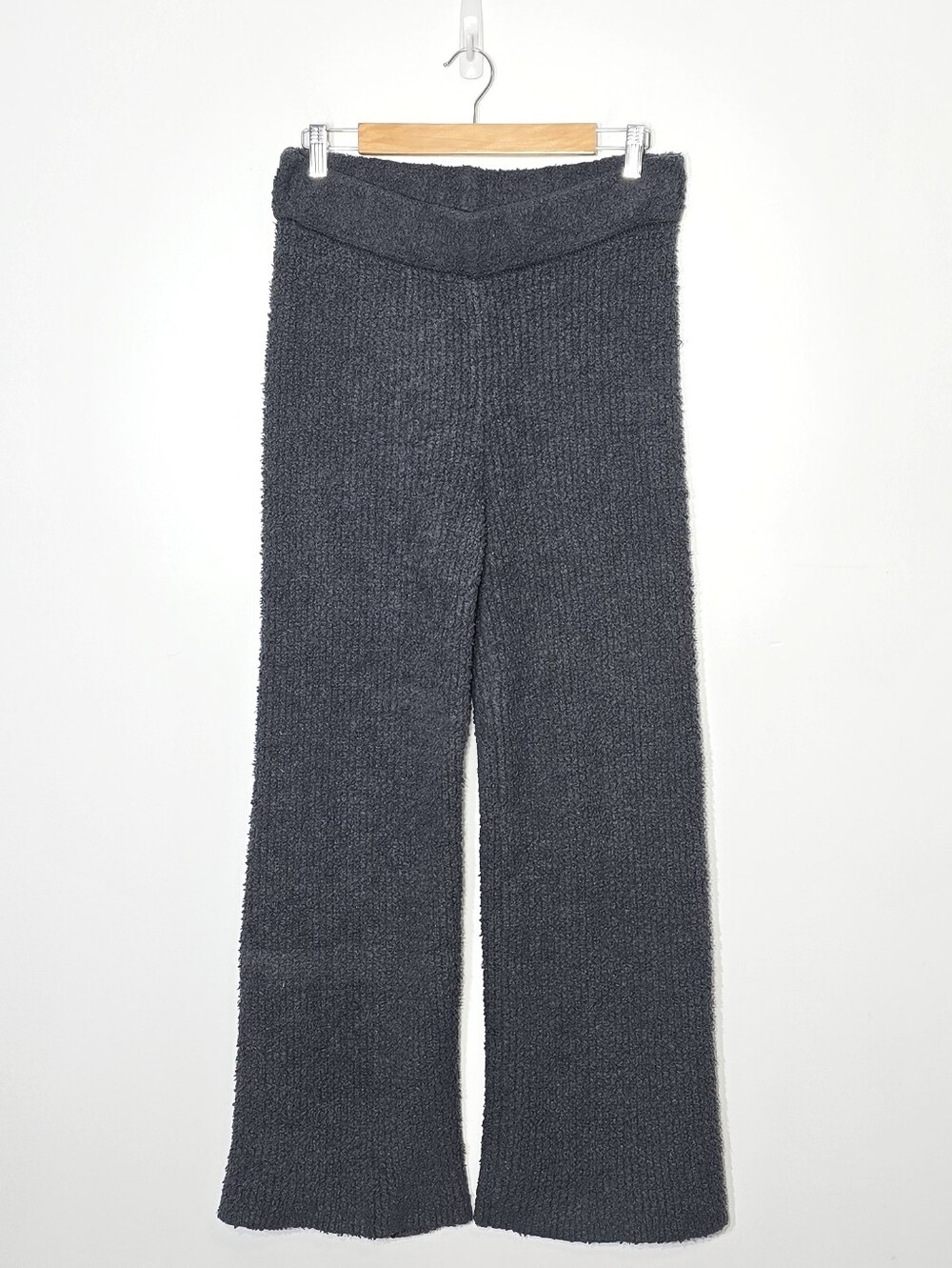 Aerie Charcoal Gray Chunky Fleece Oversized Wide Causal Lounge Pants Size Medium
